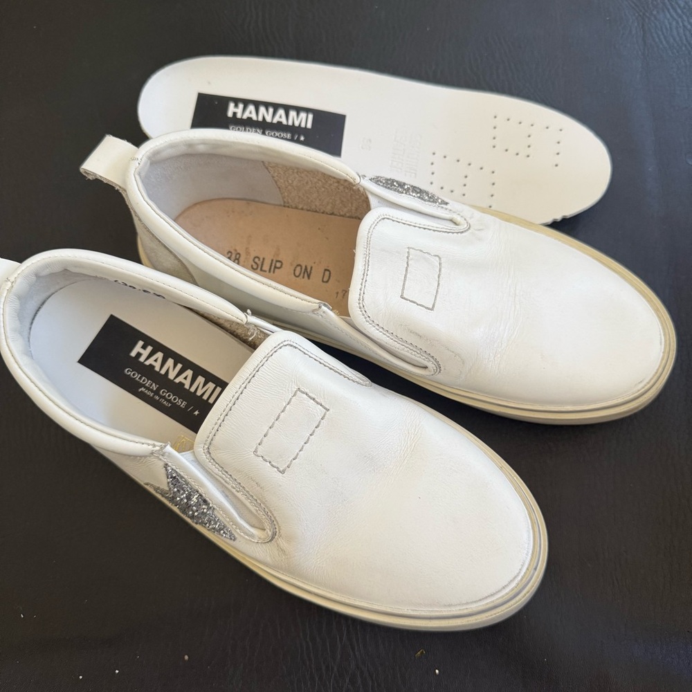 Golden Goose White Slip-On Sneakers Minimalist Design
